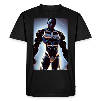 Cyborg Man Future Sci-Fi Machine Technology - Men's Premium Organic T-Shirt - black - Front - Nico (187cm)