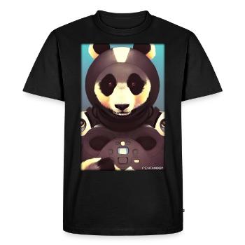 Panda Bear Panda Astronaut Future Sci-Fi Technology - T-shirt Premium bio Homme - noir - Devant - Nico (187cm)