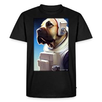 Dog Pet Astronaut Future Sci-Fi Technology - Men's Premium Organic T-Shirt - black - Front - Nico (187cm)