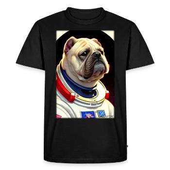 Dog Pet Astronaut Future Sci-Fi Technology - Men's Premium Organic T-Shirt - black - Front - Nico (187cm)