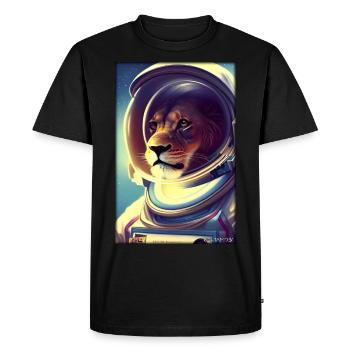 Leo Big Cat Astronaut Future Sci-Fi Technology - T-shirt Premium bio Homme - noir - Devant - Nico (187cm)