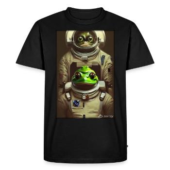 Frog Amphibian Astronaut Future Sci-Fi Technology - T-shirt Premium bio Homme - noir - Devant - Nico (187cm)