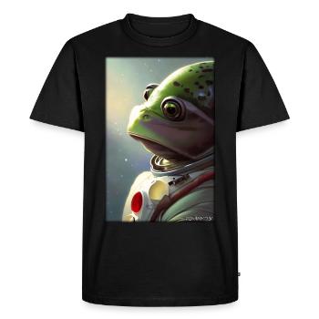 Frog Amphibian Astronaut Future Sci-Fi Technology - Men's Premium Organic T-Shirt - black - Front - Nico (187cm)