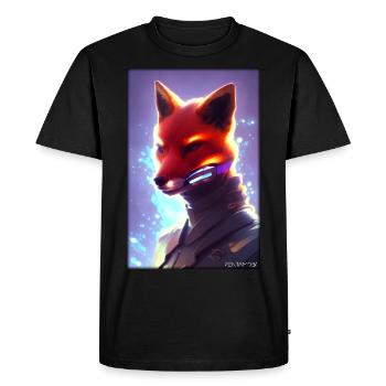 Fox Wildlife Cyber Neon Punk Future Sci-Fi - Men's Premium Organic T-Shirt - black - Front - Nico (187cm)