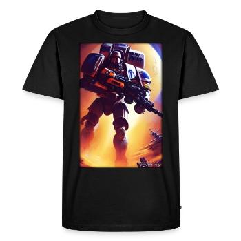 Kampfbot Robot Super Soldier Machine Warrior - Men's Premium Organic T-Shirt - black - Front - Nico (187cm)