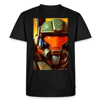 Kampfbot Robot Super Soldier Machine Warrior - Men's Premium Organic T-Shirt - black - Front - Nico (187cm)