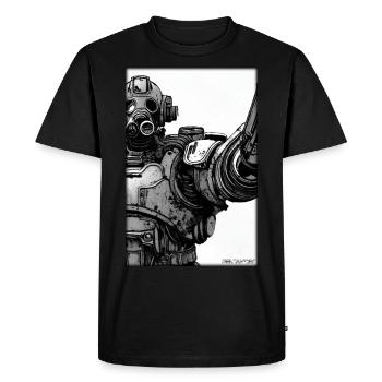 Kampfbot Robot Super Soldier Machine Warrior - Men's Premium Organic T-Shirt - black - Front - Nico (187cm)