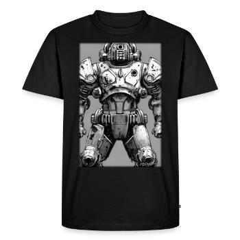 Kampfbot Robot Super Soldier Machine Warrior - Men's Premium Organic T-Shirt - black - Front - Nico (187cm)