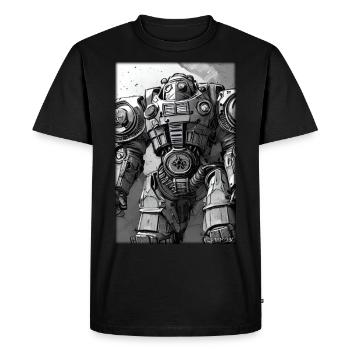 Kampfbot Robot Super Soldier Machine Warrior - Men's Premium Organic T-Shirt - black - Front - Nico (187cm)