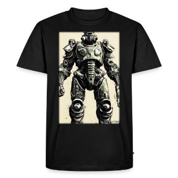Kampfbot Robot Super Soldier Machine Warrior - Men's Premium Organic T-Shirt - black - Front - Nico (187cm)