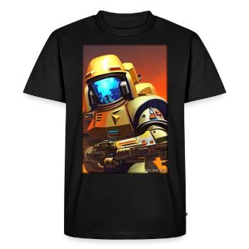 Kampfbot Robot Super Soldier Machine Warrior - Men's Premium Organic T-Shirt - black - Front - Nico (187cm)