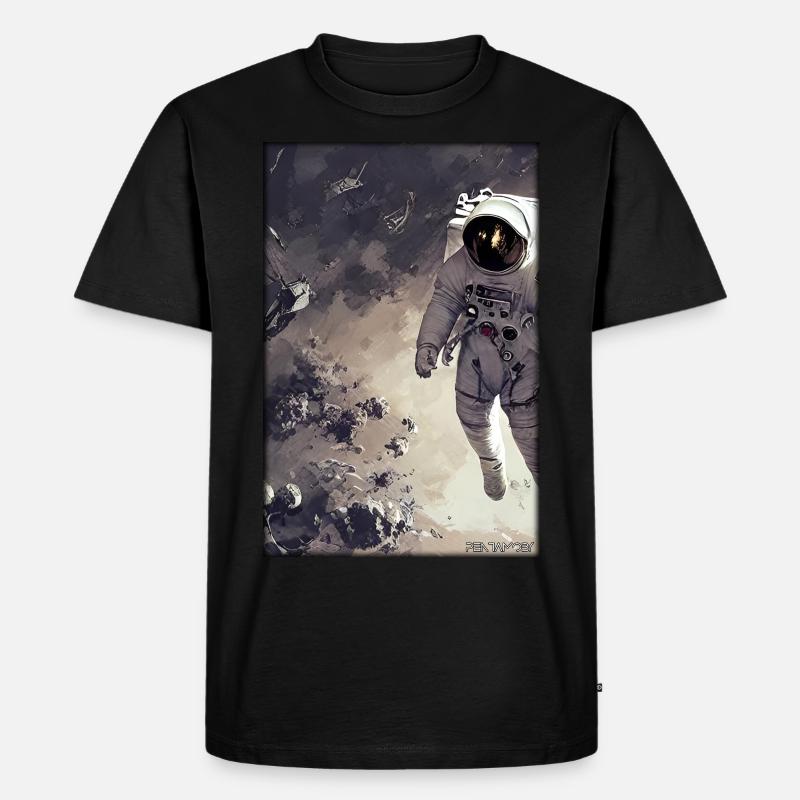 Astronaut Zukunft Sci-Fi Technik - Männer Premium Bio T-Shirt - Schwarz