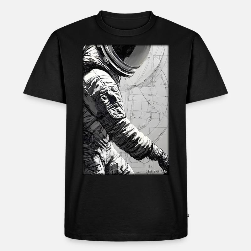 Astronaut Zukunft Sci-Fi Technik - Männer Premium Bio T-Shirt - Schwarz