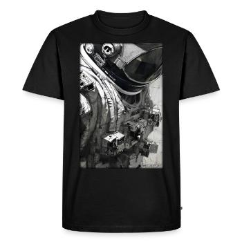 Astronaut Future Sci-Fi Technology - Men's Premium Organic T-Shirt - black - Front - Nico (187cm)