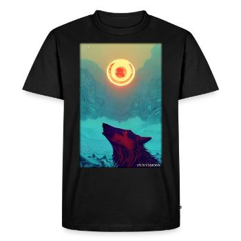 Loup Animal Motif Nature Faune Mystique Sauvage - T-shirt Premium bio Homme - noir - Devant - Nico (187cm)