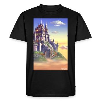 Castle Castle Fortress Architecture Landscape - Men's Premium Organic T-Shirt - black - Front - Nico (187cm)