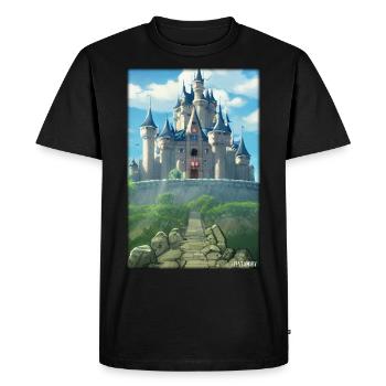 Castle Castle Fortress Architecture Landscape - Men's Premium Organic T-Shirt - black - Front - Nico (187cm)