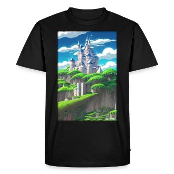 Castle Castle Fortress Architecture Landscape - Men's Premium Organic T-Shirt - black - Front - Nico (187cm)