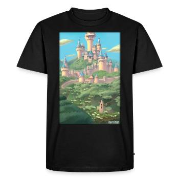 Castle Castle Fortress Architecture Landscape - Men's Premium Organic T-Shirt - black - Front - Nico (187cm)
