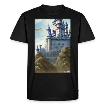 Castle Castle Fortress Architecture Landscape - Men's Premium Organic T-Shirt - black - Front - Nico (187cm)