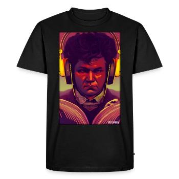 Ludwig van Beethoven DJ Casque Fête musicale - T-shirt Premium bio Homme - noir - Devant - Nico (187cm)