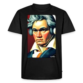Ludwig van Beethoven DJ Casque Fête musicale - T-shirt Premium bio Homme - noir - Devant - Nico (187cm)