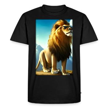 Lunettes de soleil Lion Big Cat Animal sauvage Tête de lion - T-shirt Premium bio Homme - noir - Devant - Nico (187cm)