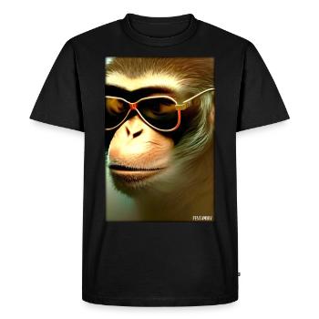 Lunettes de soleil de singe Wildlife Monkey Head Wildlife Zoo - T-shirt Premium bio Homme - noir - Devant - Nico (187cm)