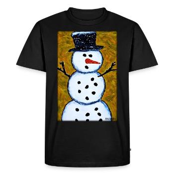 Snowman Snow Winter Christmas Advent - Men's Premium Organic T-Shirt - black - Front - Nico (187cm)
