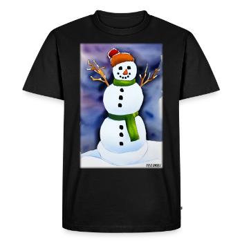 Snowman Snow Winter Christmas Advent - Men's Premium Organic T-Shirt - black - Front - Nico (187cm)