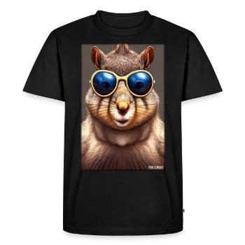 Écureuil Lunettes de soleil Faune Forêt Forêt Forêt - T-shirt Premium bio Homme - noir - Devant - Nico (187cm)