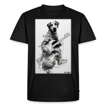 Chien Guitare Animal de compagnie Musicien Chien Ami - T-shirt Premium bio Homme - noir - Devant - Nico (187cm)