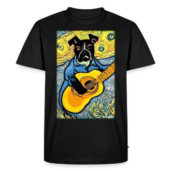 Chien Guitare Animal de compagnie Musicien Chien Ami - T-shirt Premium bio Homme - noir - Devant - Nico (187cm)