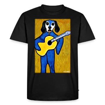 Chien Guitare Animal de compagnie Musicien Chien Ami - T-shirt Premium bio Homme - noir - Devant - Nico (187cm)