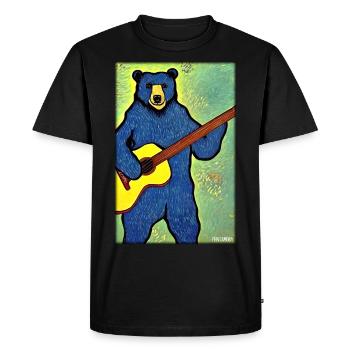 Ours Guitare Faune Musicien Forest Animal Zoo Animal - T-shirt Premium bio Homme - noir - Devant - Nico (187cm)