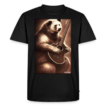 Ours Guitare Faune Musicien Forest Animal Zoo Animal - T-shirt Premium bio Homme - noir - Devant - Nico (187cm)