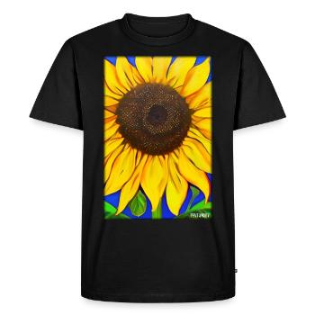 Astéracées de tournesol Fleur Printemps Prairie Verte - T-shirt Premium bio Homme - noir - Devant - Nico (187cm)