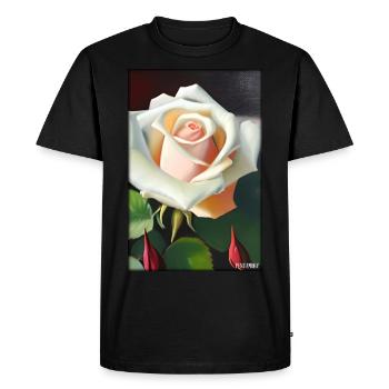 Rose Rose Flower Spring Meadow Green - Men's Premium Organic T-Shirt - black - Front - Nico (187cm)