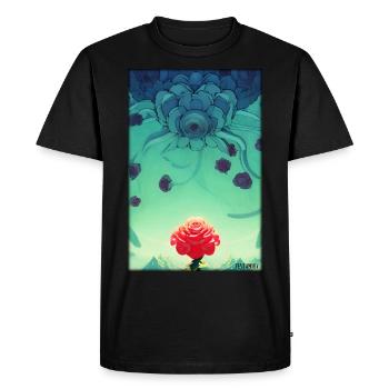 Rose Rose Flower Spring Meadow Green - Men's Premium Organic T-Shirt - black - Front - Nico (187cm)