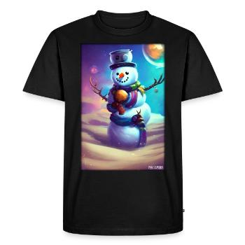 Snowman Snow Winter Christmas Advent - Men's Premium Organic T-Shirt - black - Front - Nico (187cm)