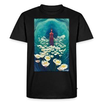 Lilies Lily Family Flower Spring Meadow Green - Men's Premium Organic T-Shirt - black - Front - Nico (187cm)