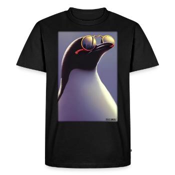 Pingouin Lunettes de soleil Faune Oiseau de mer - T-shirt Premium bio Homme - noir - Devant - Nico (187cm)