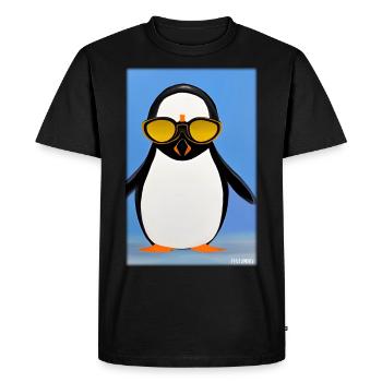 Pingouin Lunettes de soleil Faune Oiseau de mer - T-shirt Premium bio Homme - noir - Devant - Nico (187cm)