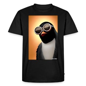 Pingouin Lunettes de soleil Faune Oiseau de mer - T-shirt Premium bio Homme - noir - Devant - Nico (187cm)