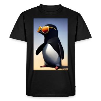 Pingouin Lunettes de soleil Faune Oiseau de mer - T-shirt Premium bio Homme - noir - Devant - Nico (187cm)