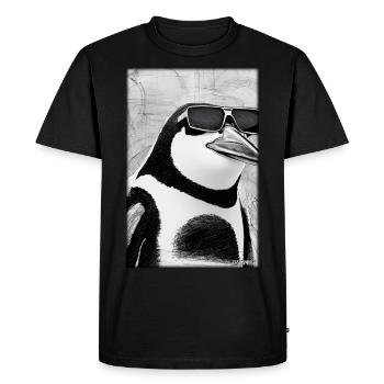 Pingouin Lunettes de soleil Faune Oiseau de mer - T-shirt Premium bio Homme - noir - Devant - Nico (187cm)