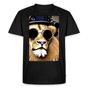 Lunettes de soleil Lion Big Cat Animal sauvage Tête de lion - T-shirt Premium bio Homme - noir - Devant - Nico (187cm)