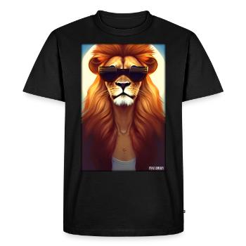 Lunettes de soleil Lion Big Cat Animal sauvage Tête de lion - T-shirt Premium bio Homme - noir - Devant - Nico (187cm)