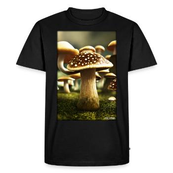 Champignons Forêt Nature Automne Nature Amour de la Nature Randonnée - T-shirt Premium bio Homme - noir - Devant - Nico (187cm)