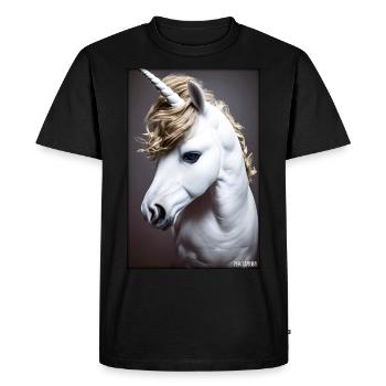 Licorne Arc-en-ciel Magie Conte de fées Animal mythique - T-shirt Premium bio Homme - noir - Devant - Nico (187cm)
